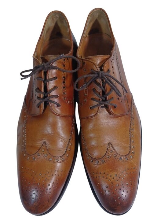 Magnanni Men\'s Wingtip Oxford Brown Leather Dress Shoes Size 14 M US Lace-Up